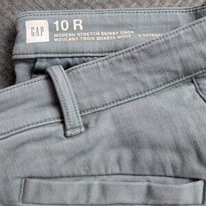 Gap Women's Modern Skinny Crop Pants sz 10R Teal Stretch Twill